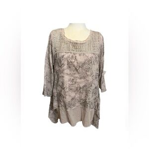 Coco + Carmen Beige Patterned Tunic